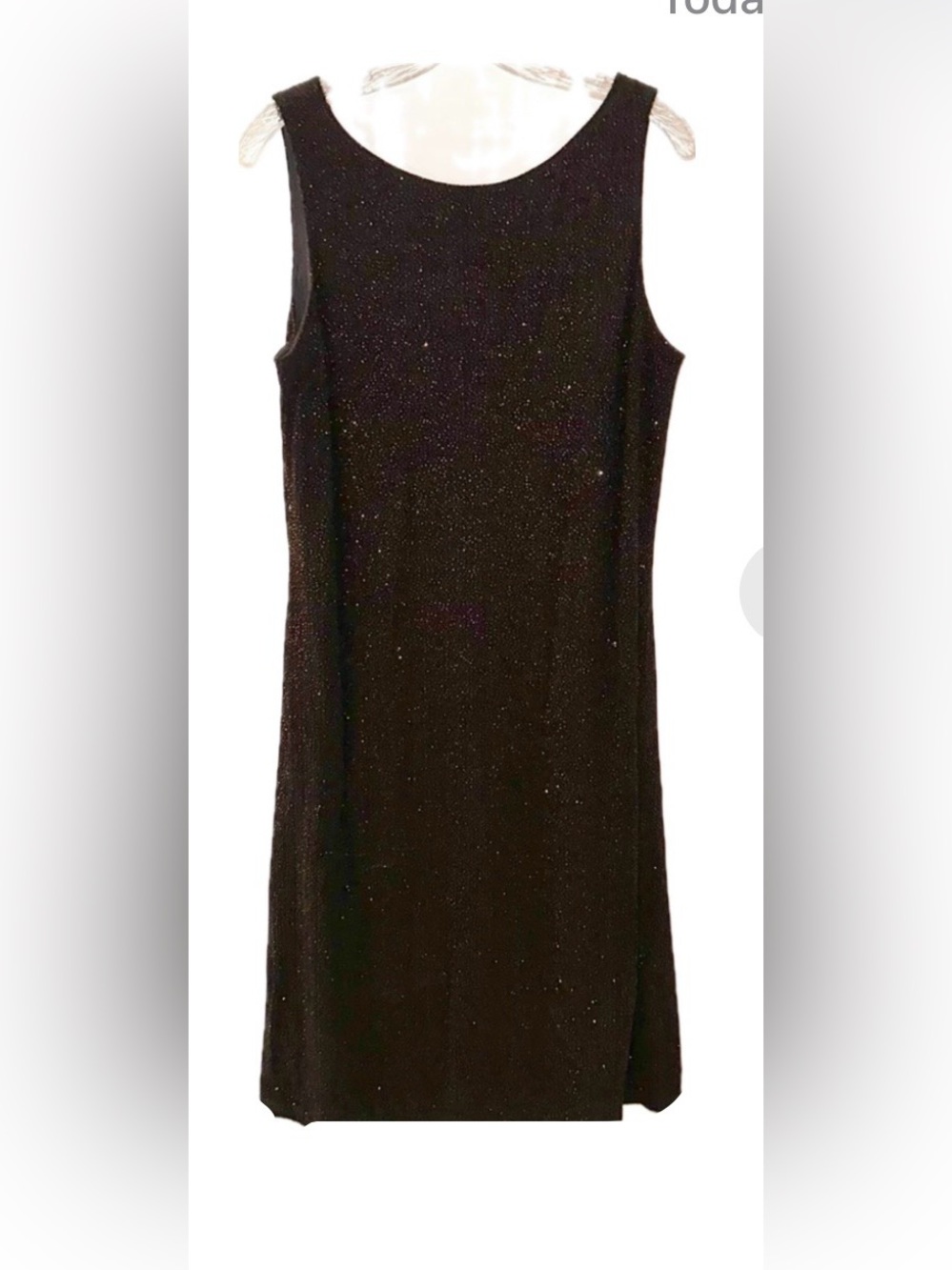 Coldwater Creek  Evening Cocktail Sleeveless Black Sparkle Sheath Dress